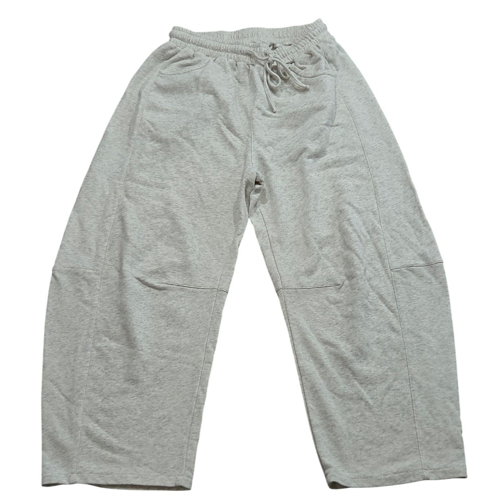 Barrel Slouchy Wide Leg Light Gray Sweatpants Drawstring Baggy Joggers Lounge